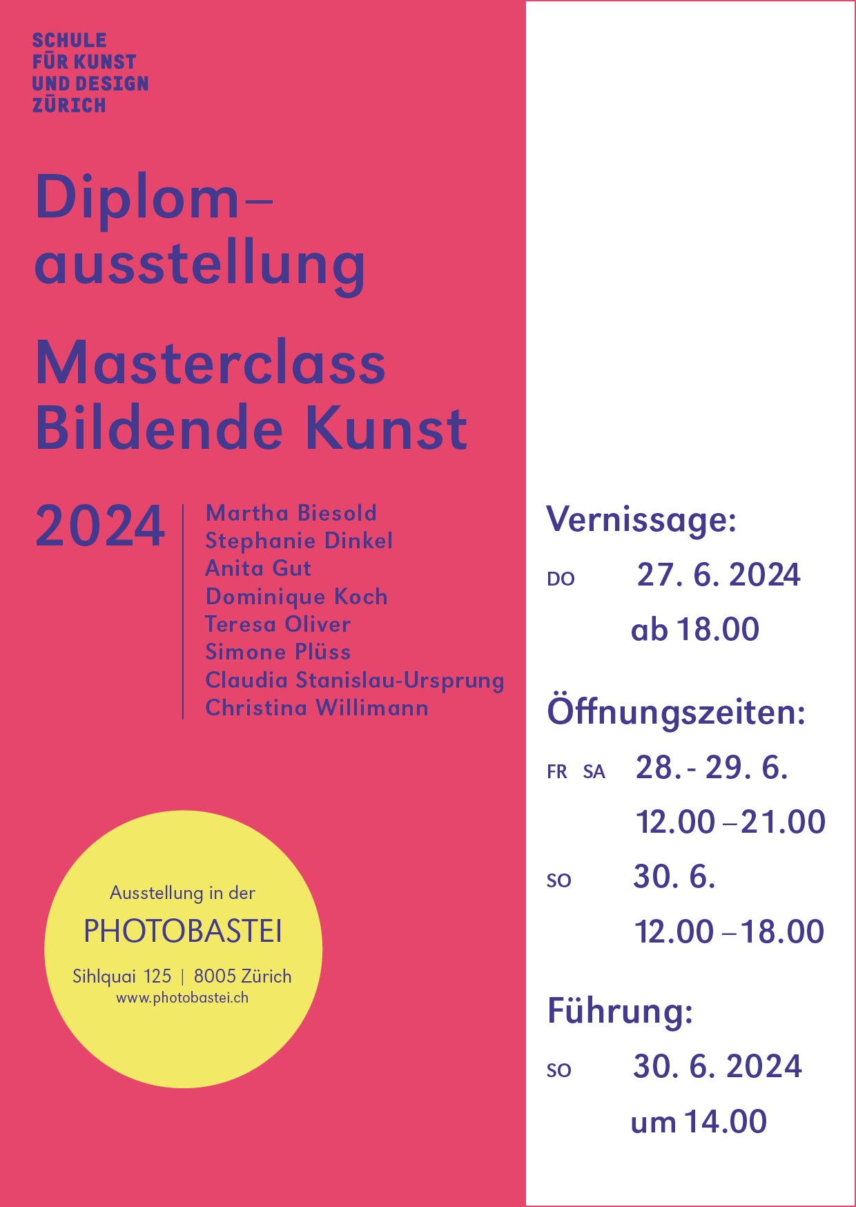 Diplomausstellung MAS BK 2024